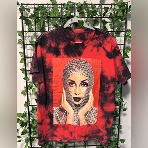 Mya Tie-Dye Red & Black Tee